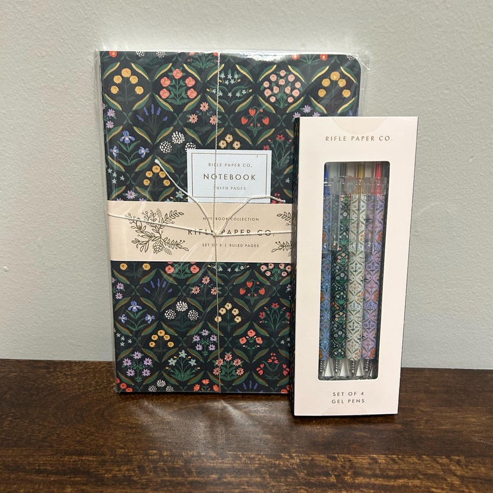 New! Rifle Paper Co. Notebook Set & Gel Pens